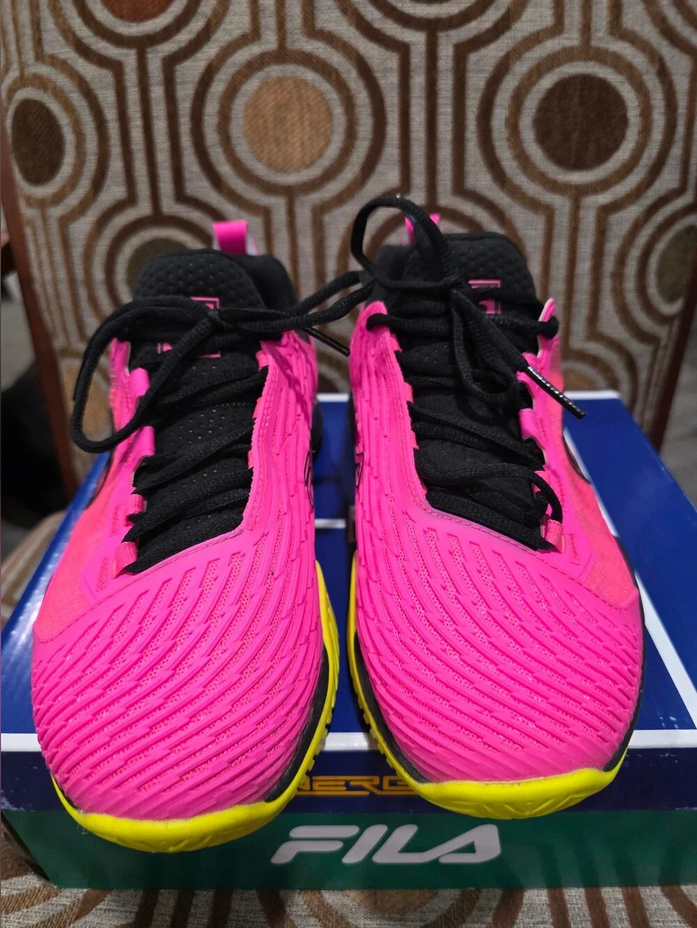 FILA Speedserve Energized Women's Sz 10 Tennis Shoes Pink Yellow *worn once*